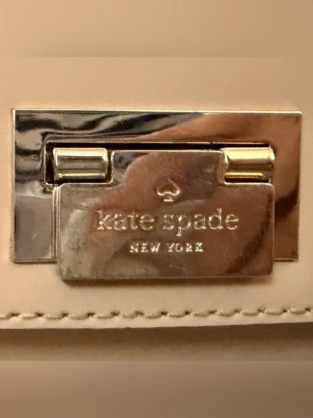 Kate Spade Nude Tan Leather Envelope Crossbody Flap Bag GUC